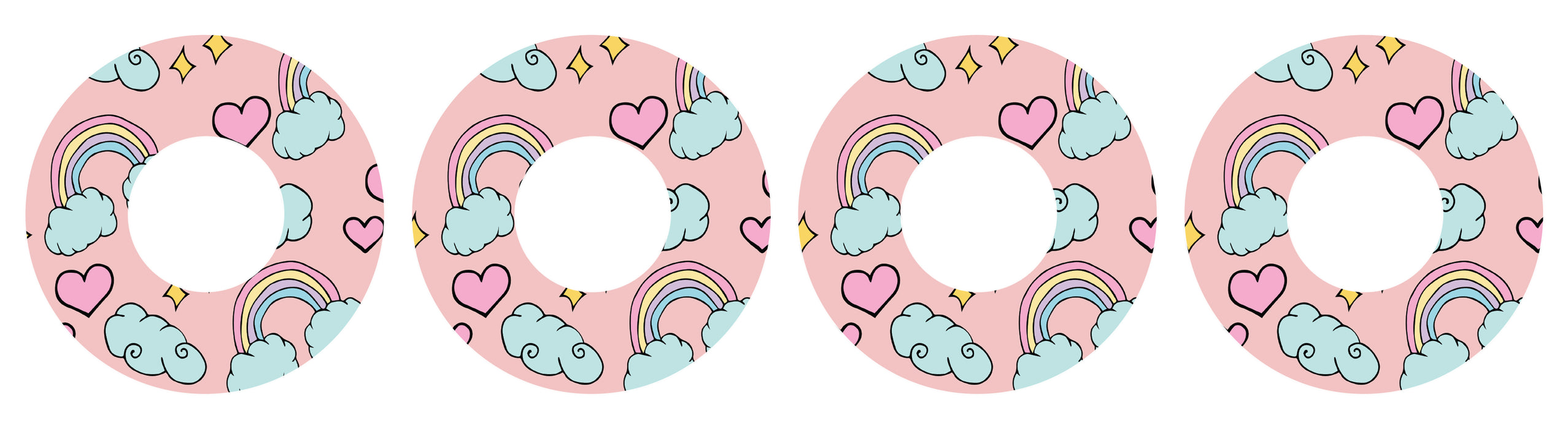 Rainbow Clouds Patch+ Tape Designed for the FreeStyle Libre 2