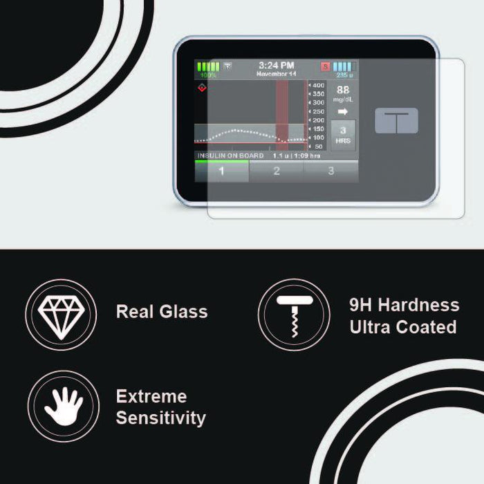Tempered Glass Screen Protector For Tandem® Diabetes Care Insulin Pumps