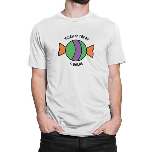 Trick or Treat & Bolus Adult T-Shirt - Pump Peelz