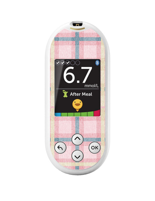 Pink Tartan For Onetouch Verio Reflect Glucometer Peelz