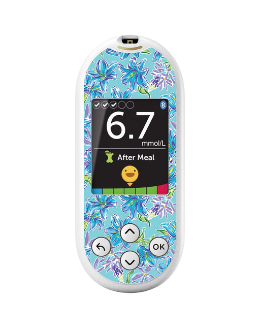 Azul Flowers For Onetouch Verio Reflect Glucometer Peelz
