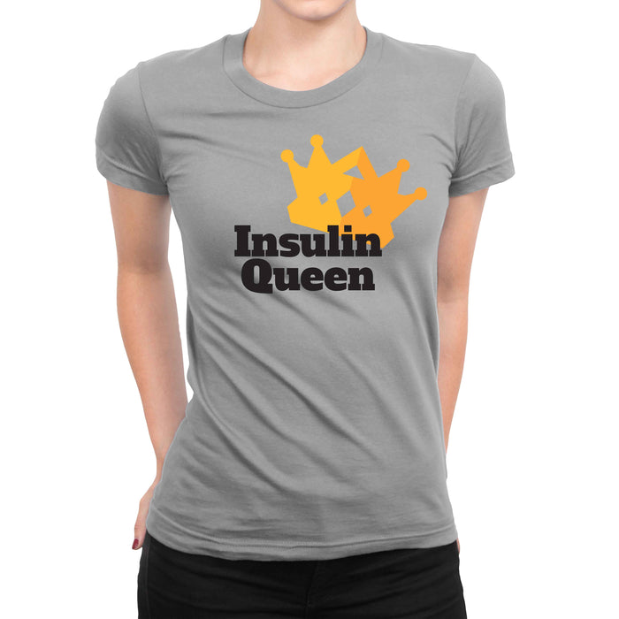 Insulin Queen Womens T-Shirt S / Grey Cotton Shirts