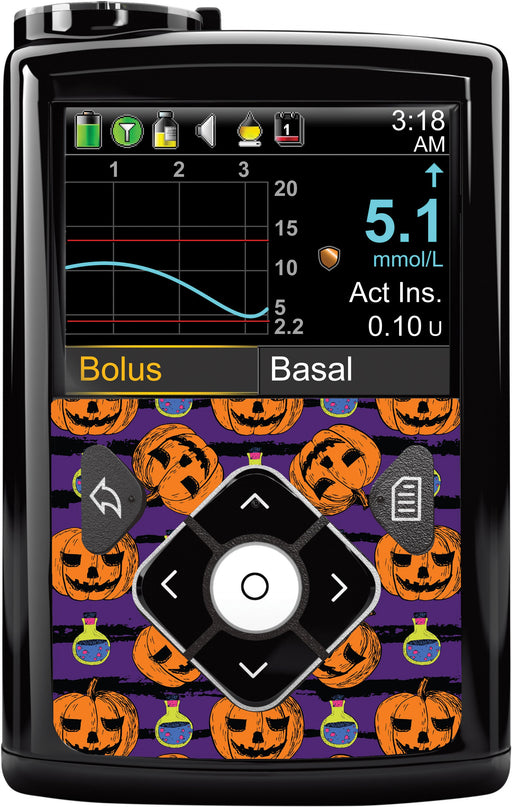 Potions And Pumpkins Sticker For Medtronic Minimed 670G Insulin Pump Peelz 630G