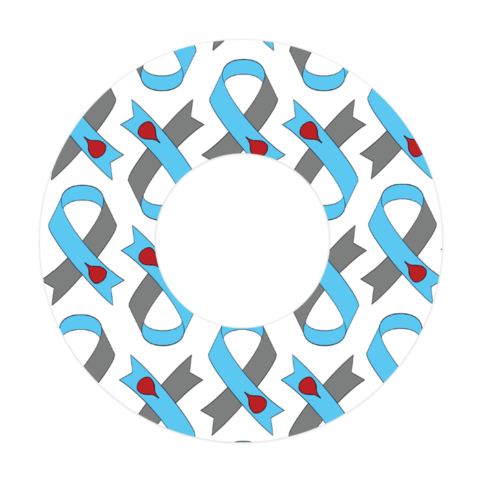 Diabetes Awareness Ribbon Patch+ Tape Designed for the FreeStyle Libre 2 - Pump Peelz