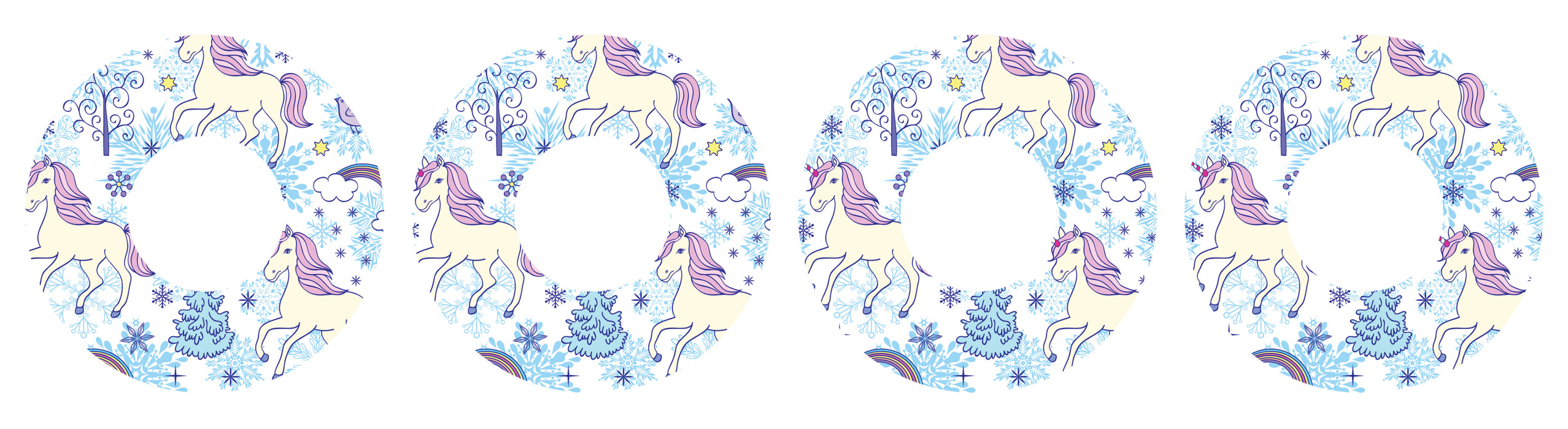 Snowy Unicorn Patch+ Tape Designed for the FreeStyle Libre 2