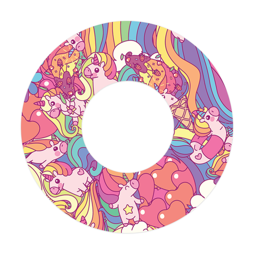 Unicorn Swirls Patch+ Tape Designed for the FreeStyle Libre 2 - Pump Peelz